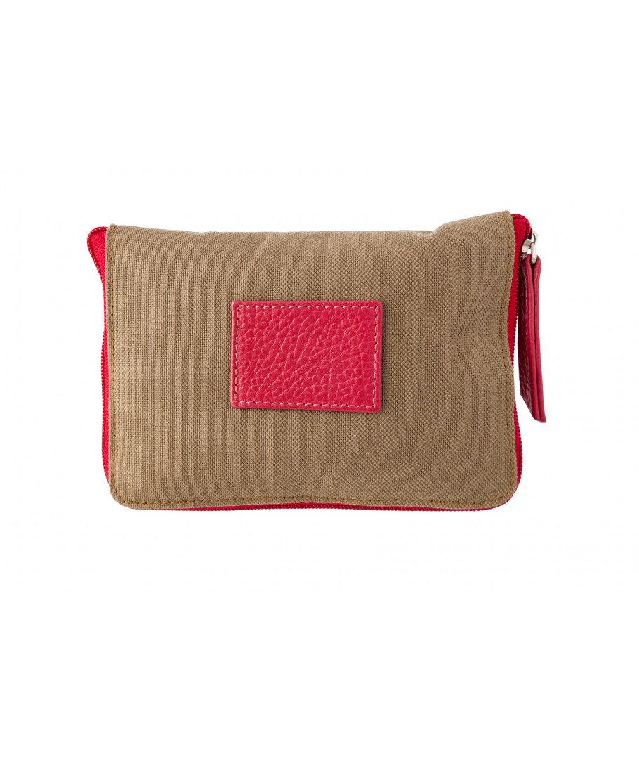 Bolsa plegable de tela y cuero