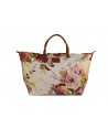 BOLSO SAFARI TELA BLANCA FLORES L